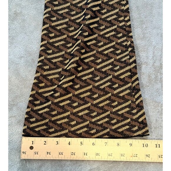 Versace Monogram Flare Pants Neo/Oro boho 42 Viscose High Rise Stretchy Knit Ita - Picture 8 of 10